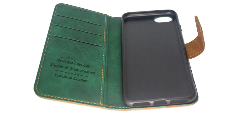 Book CaseMe Binfen Pouzdro na iPhone 7:8:SE2020:2022 Zelené